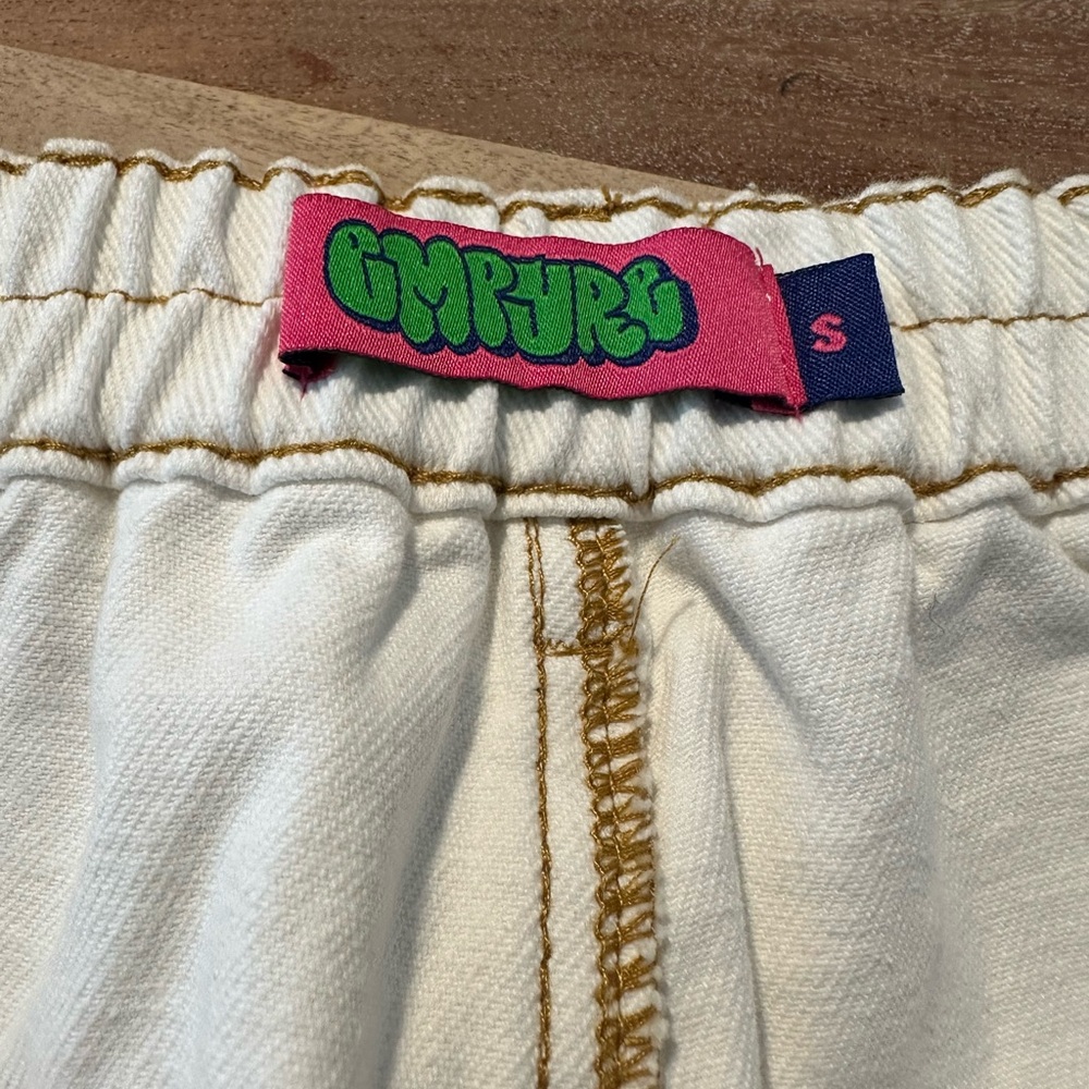 Like New‼️Empyre Cream Denim Cargo Shorts Size S Dixie Birch Carpenter Shorts - Picture 11 of 11